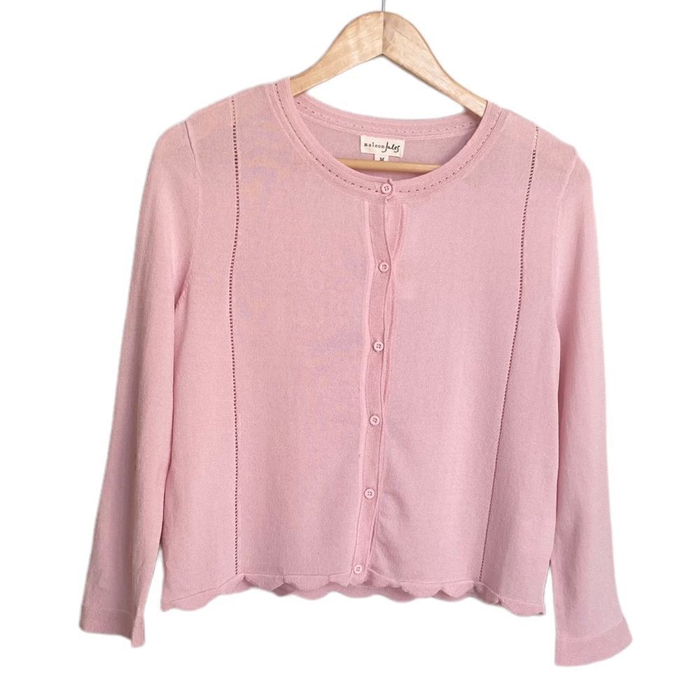 NWT Maison Jules Pink Cardigan Sweater Size Medium